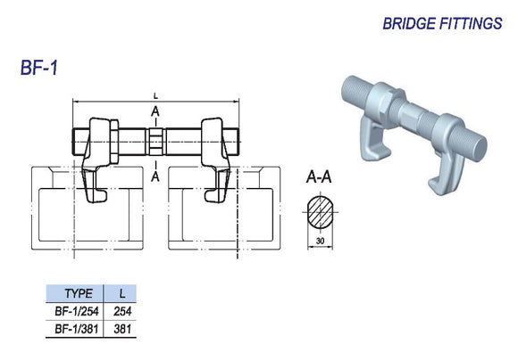 Bridge Fitting L=254mm| ตะขอแบบสะพานล็อกลูกเต๋า